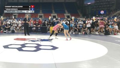 100 lbs Cons. Quarters - Cassidy McCallister, Iowa vs Noah Kovach, Texas