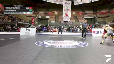 Schoolboys - 110 lbs Champ. Round 1 - Bradley Burdine, Mad Dawg Wrestling Club vs Artasam Feizi