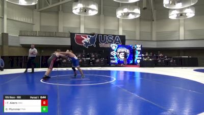 12U Boys - 160 lbs Champ. Round 1 - Francisco Akers, HSE Wrestling Club vs Garrett Plummer, Prodigy Wrestling Academy