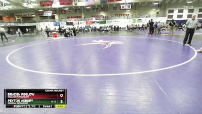 165 lbs Champ. Round 1 - Peyton Asbury, Central Methodist vs Braden Peglow, William Penn (Iowa)
