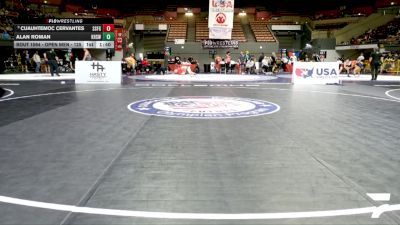 Open Men - 125 lbs Champ. Round 2 - Cuauhtemoc Cervantes, South San Francisco Gator Wrestling vs Alan Roman, Kerman High School Wrestling