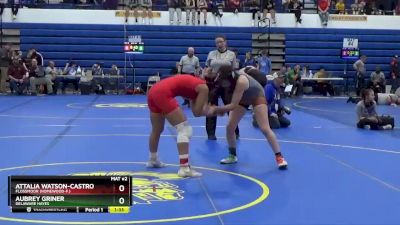 135 lbs Quarterfinal - Attalia Watson-Castro, Flossmoor (Homewood-F.) vs Aubrey Griner, DELAWARE HAYES