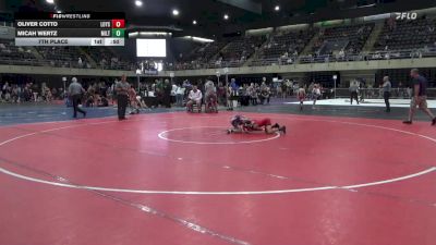 70 lbs 7th Place - Oliver Cotto, Loysville vs Micah Wertz, Milton