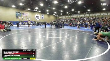 157 lbs Champ. Round 1 - Tomas Fulgentes, Royal vs Dominick Cosme, Tulare Western