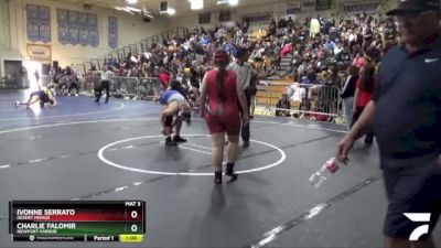 190 lbs Cons. Round 2 - Ivonne Serrato, Desert Mirage vs Charlie Falomir, Newport Harbor