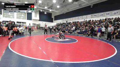 165 lbs 5th Place Match - Shane Linehan, Santa Margarita vs Seth Parry, Newport Harbor