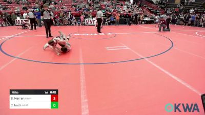 70 lbs Rr Rnd 1 - Bailer Herren, Pawnee Peewee Wrestling vs Clay Bach, Weatherford Youth Wrestling