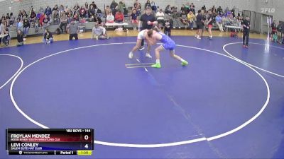 144 lbs Cons. Round 4 - Froylan Mendez, Hood River Youth Wrestling Clu vs Levi Conley, Salem Elite Mat Club