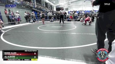 100 lbs Placement (4 Team) - Ali Albadri, Missouri Outlaws vs Bodee Allen, East Kansas Eagles Red