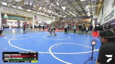 155 Girls Quarterfinal - Debora Velazquez, Hilltop vs Natalia Righellis, Olympian