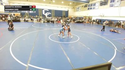 115 lbs Cons. Round 2 - Samantha Moreno, Eastvale Elite Wrestling vs Savannah Choi, Rancho Bernardo Wrestling