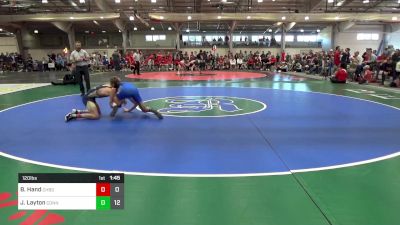 120 lbs Round 4 - Brady Hand, Christiansburg vs Jake Layton, Connellsville