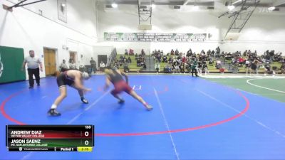 133 lbs Semifinal - Jason Saenz, Mt. San Antonio College vs Andrew Diaz, Victor Valley College