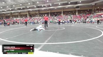 64 lbs Quarterfinal - Kaysen Ortiz, Thunderbird Wrestling Club vs Macoy Ford, WTC