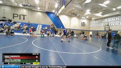 45-48 lbs Round 2 - Gracyn Linford, Charger Wrestling Club vs Maui Takemoto, Westlake