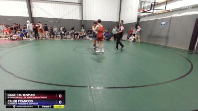 165 lbs Round 2 - Gage Stutesman, Wynooche Valley Wrestling Academy vs Caleb Francois, Punisher Wrestling Company