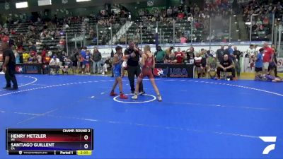 92 lbs Champ. Round 2 - Henry Metzler, WI vs Santiago Guillent, CA