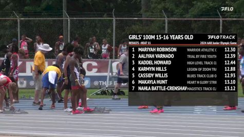 Youth Girls' 100m, Finals 12 - Age 15-16