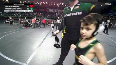53 lbs Consi Of 8 #1 - Vincent Santa Maria, High Pace Wrestling Club vs Lorenzo Carrero, Clearview