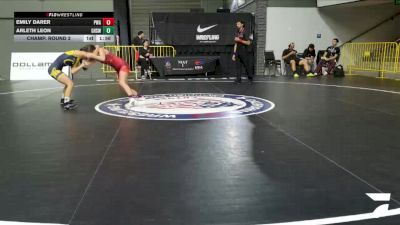 Quarters - Emily Darer, Pacifica Wrestling Academy vs Arleth Leon, Glendora High School Wrestling