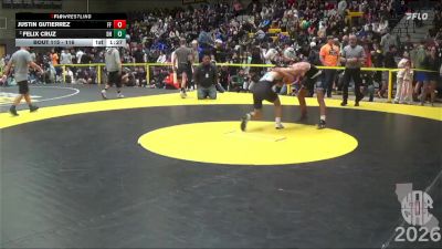 116 lbs Champ. Round 1 - Justin Gutierrez, Farmersville Falcons vs Felix Cruz, Dark Horse