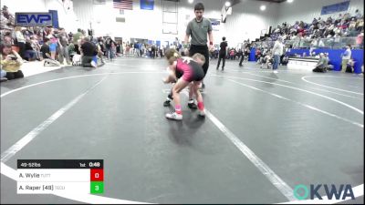 49-52 lbs Semifinal - Arielle Wylie, Tuttle vs Annie Raper (49), Tecumseh Youth Wrestling