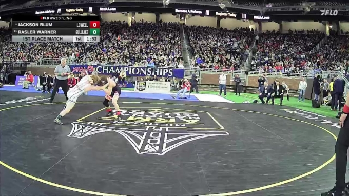 D2-132 lbs 1st Place Match - Jackson Blum, Lowell HS vs Rasler Warner ...