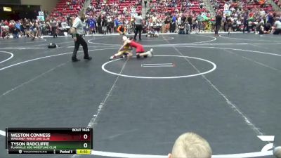 82 lbs Champ. Round 2 - Weston Conness, WaKeeney Wrestling Club vs Tyson Radcliffe, Plainville Kids Wrestling Club