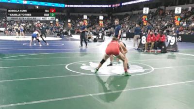 130 lbs Round Of 16 - Izabella Luna, Fullerton (SS) vs Camille Torres, Brawley (SD)