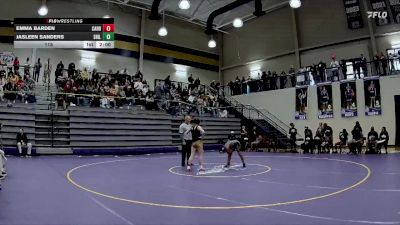 115 lbs Quarterfinals (8 Team) - Emma Barden, Carrollton vs Jasleen Sanders, Shiloh