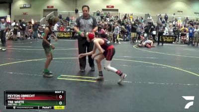 82 lbs Quarterfinals (8 Team) - Tre White, Ares Red vs Peyton Obrecht, MO Outlaws