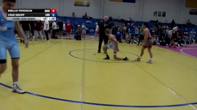 120 lbs Cons. Sub-semis - Emillio Peterson, Madison High School Wrestling vs Cruz Knopp, Lakeland High School Wrestling