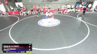 144 lbs Round 4 (16 Team) - Kolin De La Fuente, SAWA-GR vs Dillon Pierson, SCVWA-GR