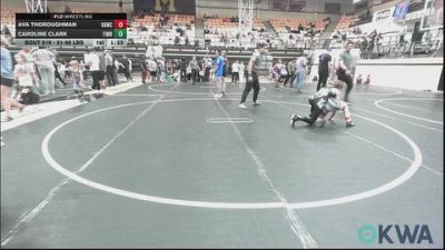 91-98 lbs Rr Rnd 3 - Ava Thoroughman, Broken Arrow Wrestling Club vs Caroline Clark, Timberwolves