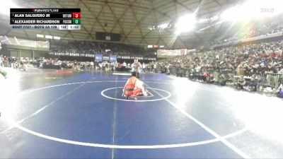 Boys 2A 138 lbs Semifinal - Alan Salguero Jr, Orting vs Alexander Richardson, Foss