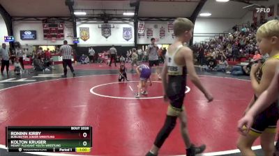 Cons. Round 1 - Roninn Kirby, Burlington Junior Wrestling vs Kolton Kruger, Mount Pleasant Youth Wrestling