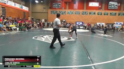 125 lbs Cons. Round 1 - Fernando Becerra, Delta College vs Carlos Garcia, Cerritos College