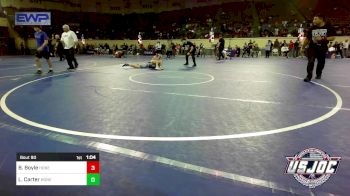 90 lbs 2nd Place - Brekyn Boyle, Honey Badgers Wrestling Club vs Lynkin Carter, Honey Badgers Wrestling Club