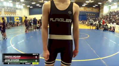 113 lbs Champ. Round 2 - Timothy McLean, Flagler Wrestling Club vs James Schafer, Palm Harbor University High School