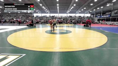 120 lbs Quarterfinal - Nathan Fish, WY vs Braedon Goes, MA