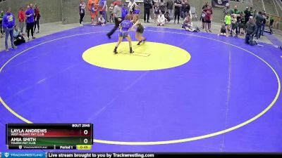 60 lbs Semifinal - Amia Smith, Toledo Mat Club vs Layla Andrews, West Albany Mat Club