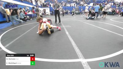 110 lbs Final - Bryar Nichols, Plainview Youth Wrestling Club vs Easton McGilbert, Midwest City Bombers Youth Wrestling Club