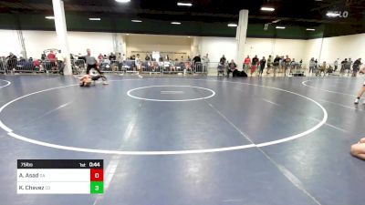 75 lbs Consi Of 16 #2 - Asher Asad, GA vs Knox Chavez, CO