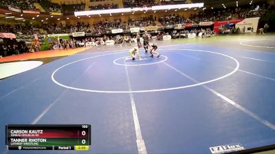 103 lbs Champ. Round 1 - Carson Kautz, Juneau-Douglas HS vs Tanner Rhoton, Lathrop Wrestling