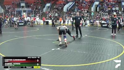 95 lbs Cons. Round 2 - Carter Cunningham, NBWC vs Gabriel Nowak, Waterford WC