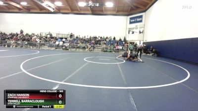 165 lbs Semifinal - Terrell Barraclough, Utah Valley vs Zach Hanson, Stanford University