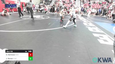 92 lbs Quarterfinal - Damian Barbosa, Honey Badgers Wrestling Club vs Jacob Boren, Verdigris Youth Wrestling