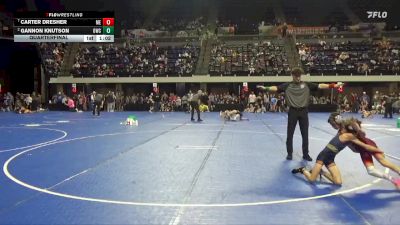 65 lbs Quarterfinal - Gannon Knutson, Outlaw Wrestling Club vs Carter Dresher, MN Elite