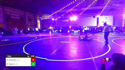 73 lbs Round Of 16 - Asher Kitzman, Wiggins Wrestling vs Nelijah Davis, Black Fox Wrestling Academy