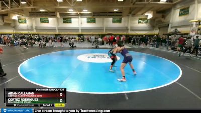 126 lbs Champ. Round 2 - Aidan Callahan, Westside Raider Wrestling Club vs Cortez Rodriguez, Belle Fourche Broncs